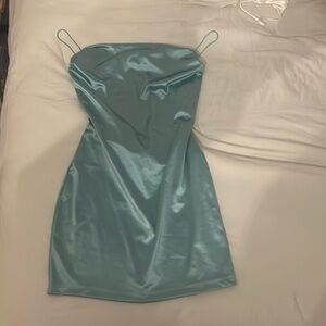 NWT teal windsor satin dress